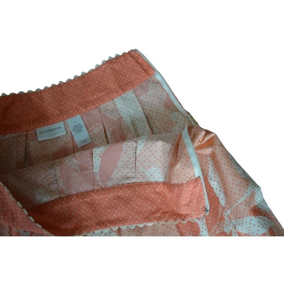 Vintage 90s y2k Liz Claiborne Pastel Cotton Floral Pleated Skirt Womens Size 8 - Picture 6 of 8